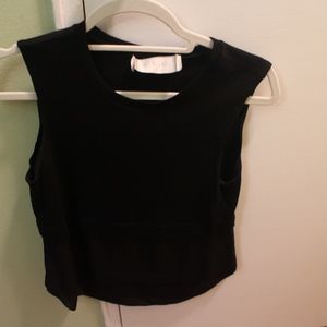 ALC Womens Sleeveless Blouse Top Black Silk Size X